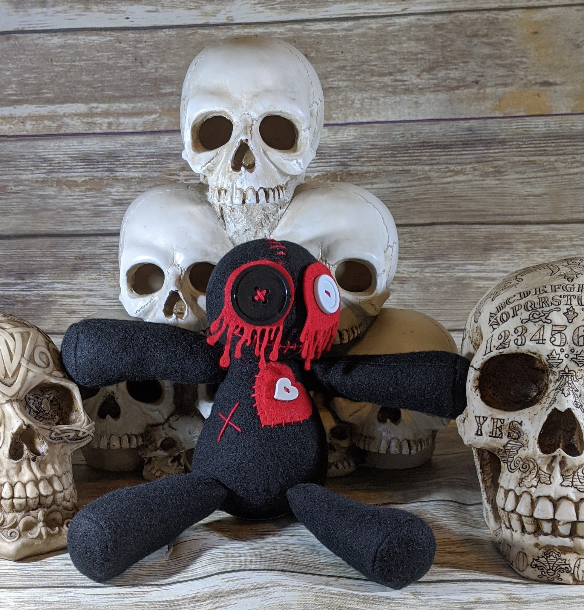 Little Black Voodoo Plush Doll Creepy Cute Kawaii Poppet Danse Macabre Menagerie