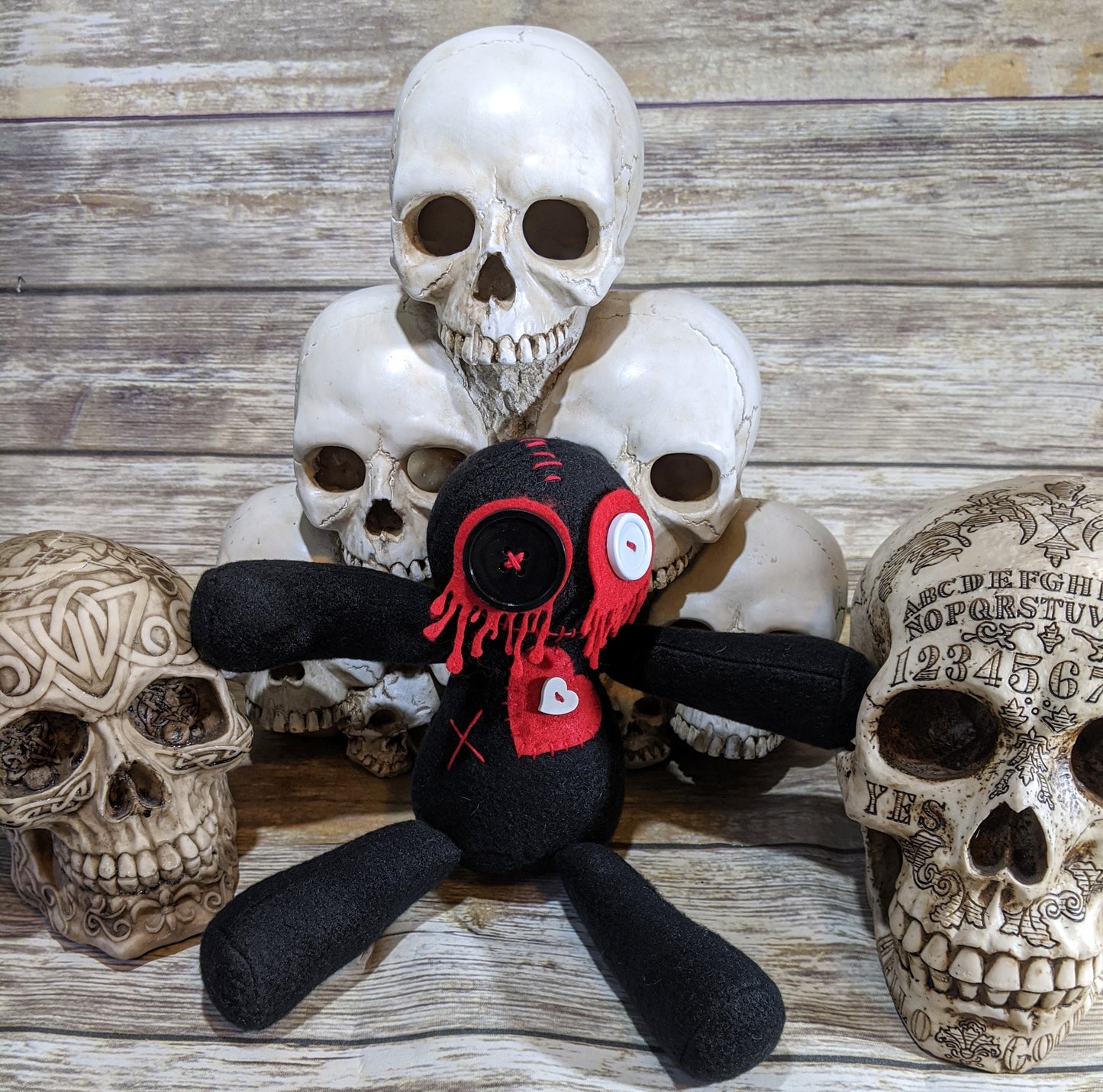 Little Black Voodoo Plush Doll Creepy Cute Kawaii Poppet