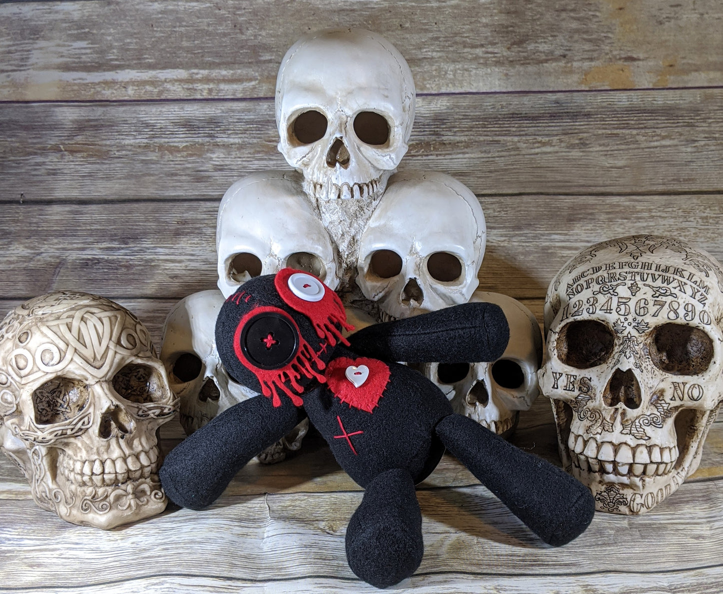 Little Black Voodoo Plush Doll Creepy Cute Kawaii Poppet