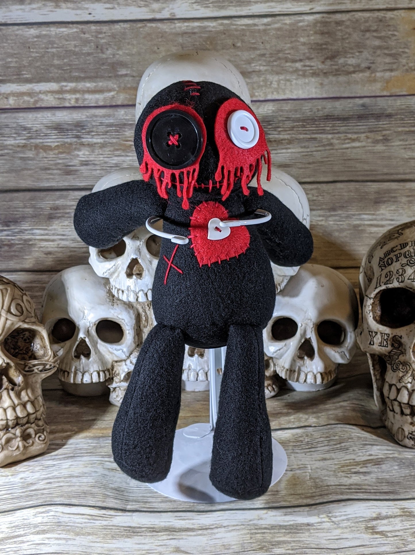 Little Black Voodoo Plush Doll Creepy Cute Kawaii Poppet