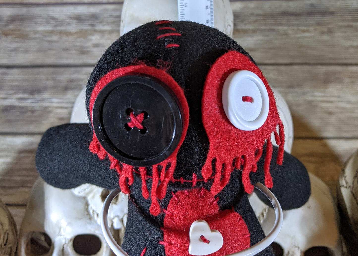 Little Black Voodoo Plush Doll Creepy Cute Kawaii Poppet