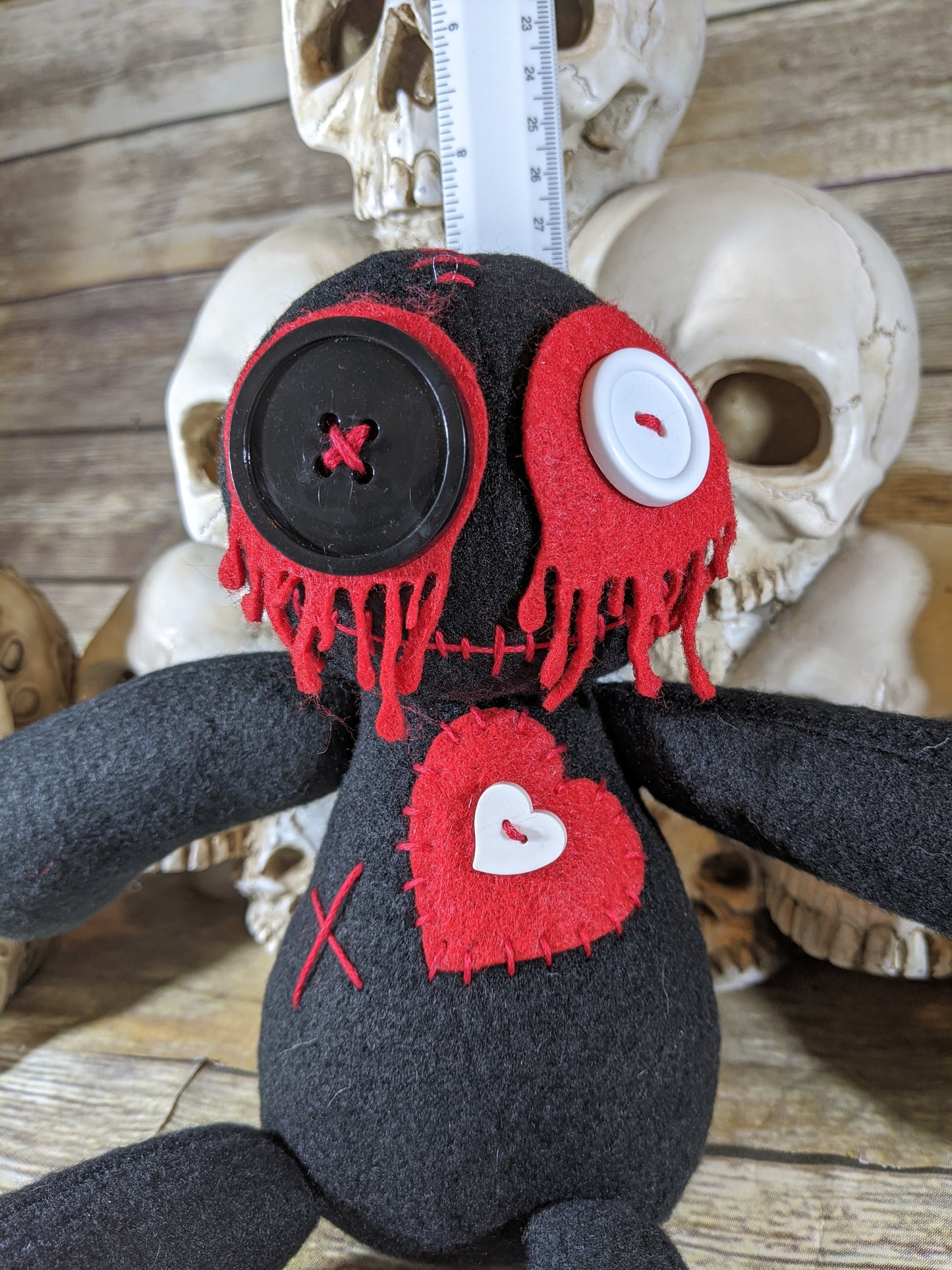 Little Black Voodoo Plush Doll Creepy Cute Kawaii Poppet