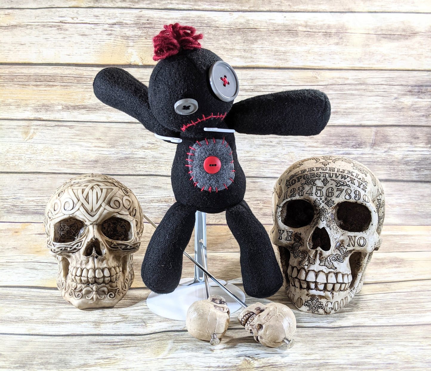 Little Black and Red Voodoo Plush Kawaii Doll