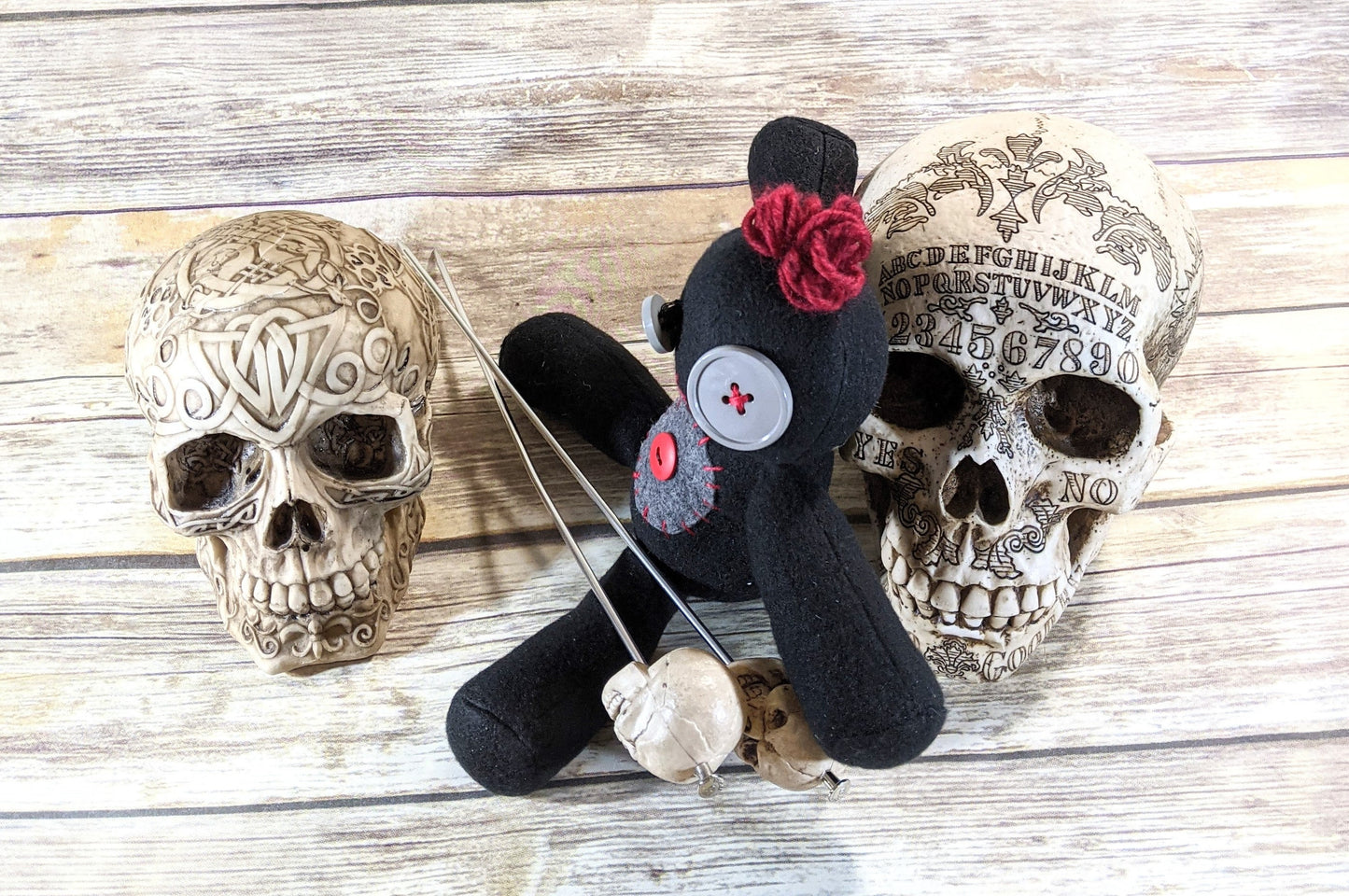 Little Black and Red Voodoo Plush Kawaii Doll